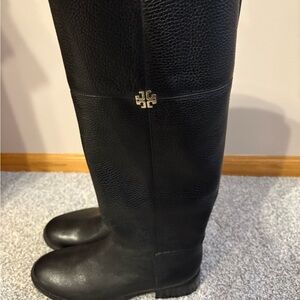 Tory Burch Black Leather Knee-High Boots